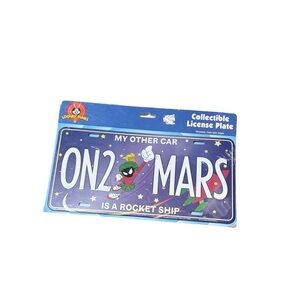 NWT Looney Tunes Marvin the Martian Novelty License Plate Y2K Warner Bros 2000